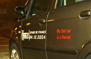 Michael Schumacher puts the Fiat Idea through its paces in the Stade de France