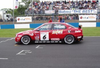 James Thompson on the grid at Donington Park