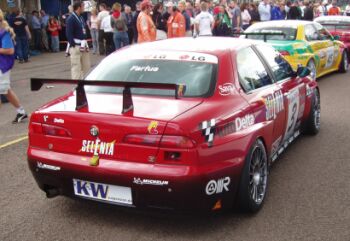 AutoDelta Alfa Romeo team at Donington Park