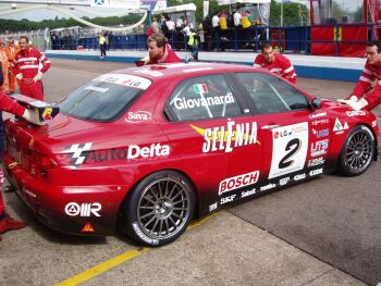 Autodelta Alfa Romeo ETCC action from Donington Park