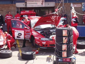 Autodelta Alfa Romeo ETCC action from Donington Park