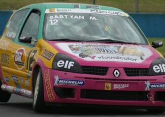 Michele Bartyan driving a Team Oregon Renault Clio during 2003