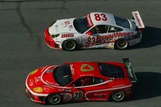 The no20 JMB Racing Ferrari 360 Modena of Augusto Farfus, Max Papis, Emanuel Collard and Andrea Garbagnati at last year's Daytona 24 Hours