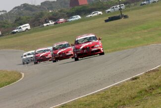 Alfa Romeo Squadra Corse 147 GTA in action during rounds 13 & 14 of the South African Production Car Championship at East London over the weekend