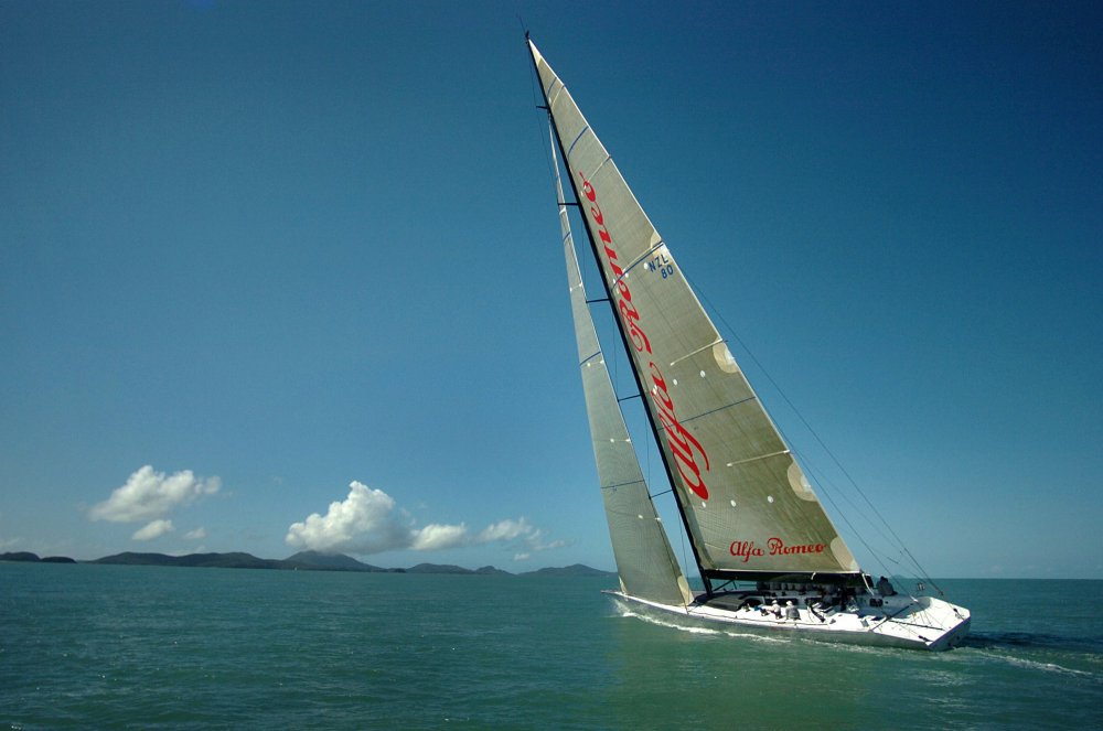 The Edward Island Race, the second event in the Hamilton Island Hahn Premium Race Week, has provided New Zealand super maxi 'Alfa Romeo' her second line honours win when skipper Neville Crichton completely outsailed the rest of the fleet in the IRC division yesterday (Sunday 21 August 2005)