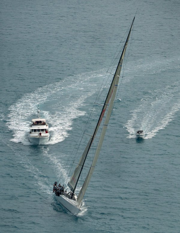 Today, the world's most modern sailing vessel, the New Zealand super maxi Alfa Romeo hit speeds of 17 knots as she sailed to victory in race three of the Hamilton Island Hahn Premium Race Week in the Whitsundays, named by Cook so long ago, and now one of Australia's most popular yacht cruising and racing waterways.