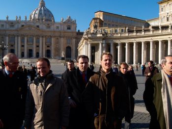 This morning, for the first time in its history, Ferrari was received by the Pope, John Paul II