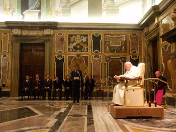 This morning, for the first time in its history, Ferrari was received by the Pope, John Paul II