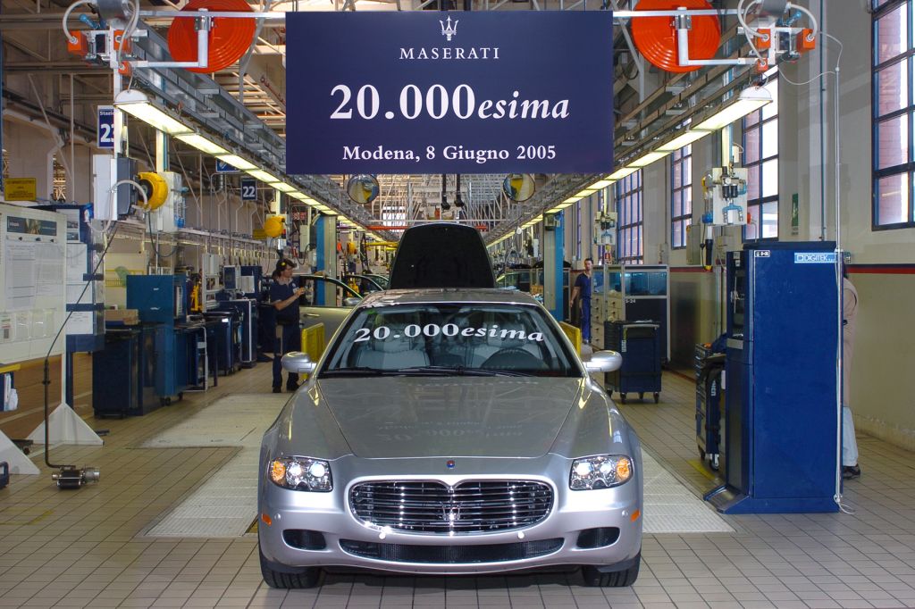 Maserati has reached a significant milestone in its history of car production. Since the beginning of the new company cycle, twenty thousand vehicles have come out of the production line. The new era began in 1997, when historic Modena became part of Ferrari before going back to Fiat earlier this year.