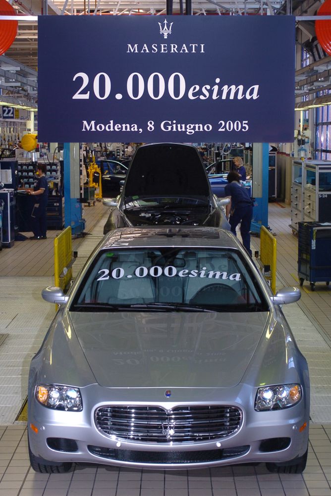 Maserati has reached a significant milestone in its history of car production. Since the beginning of the new company cycle, twenty thousand vehicles have come out of the production line. The new era began in 1997, when historic Modena became part of Ferrari before going back to Fiat earlier this year.