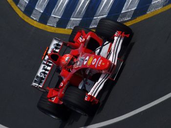 Michael Schumacher, with a fresh Ferrari V10 installed in his F2004 M, only completed an out lap before he returned to his garage, not to reappear