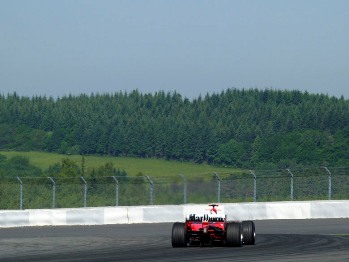 Scuderia Ferrari Marlboro scored the second highest number of points in Sundays European Grand Prix held in sunny weather at the Nurburgring. Leader Kimi Raikkonens last lap retirement with broken front suspension elevated Rubens Barrichello to third place behind Fernando Alonso and Nick Heidfeld, while Michael Schumacher claimed fifth place. 