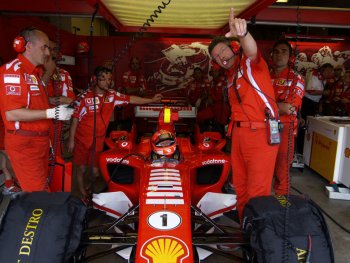 Just five days after taking the chequered flag in Montreal, the Scuderia Ferrari team was back on track in Indianapolis today