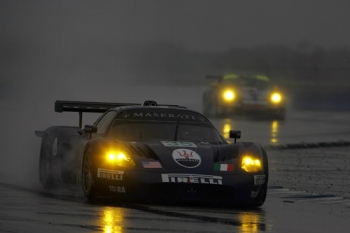 During the combined night practice session, which featured heavy rain, the Maserati MC12 drivers set second position