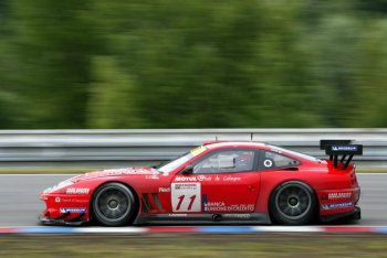 Pedro Lamy and Gabriele Gardel drove a magnificent race at Brno to win the fifth round of the FIA GT Championship this afternoon, in the Larbre  Comptition  Ferrari  550  Maranello