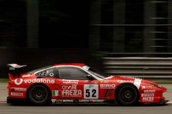 Fabrizio Gollin of BMS Scuderia Italia, running with Pirelli tyres, set the fastest time of the ten GT1 runners