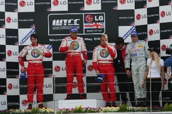 Alfa Romeo got their bid to win the inaugural FIA World Touring Car Championship firmly back on track at Silverstone this afternoon, kicking off with a clean sweep of the top four positions in race one