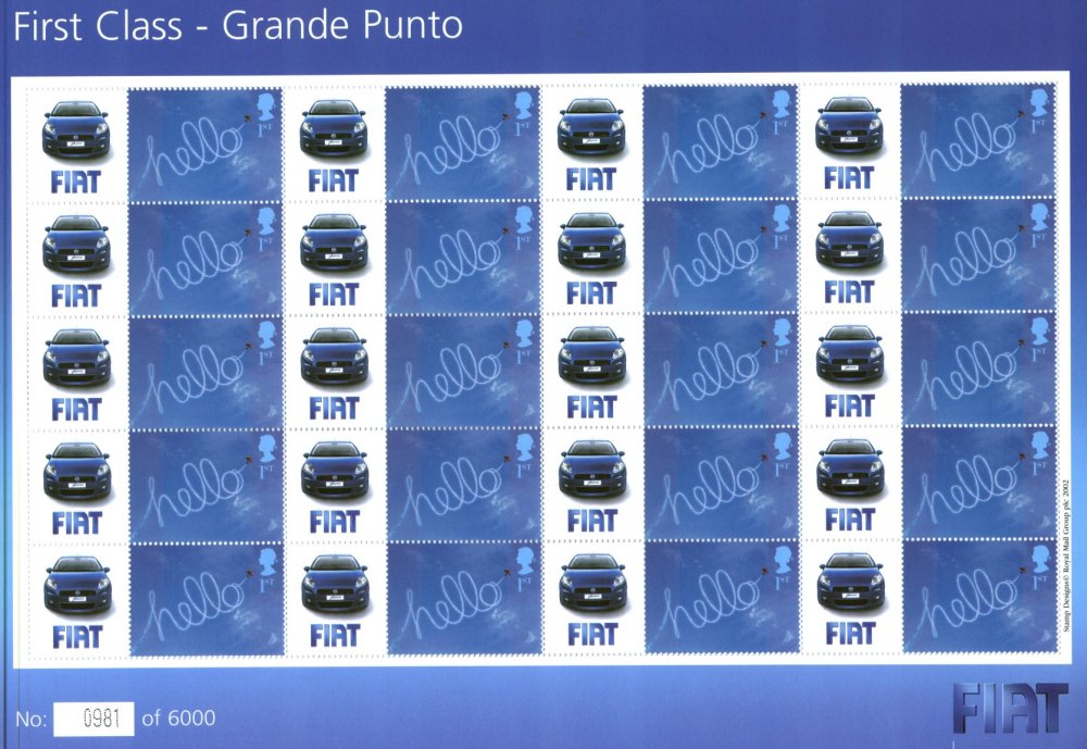 FIAT GRANDE PUNTO POSTAGE STAMP