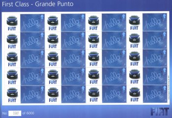 FIAT GRANDE PUNTO POSTAGE STAMP