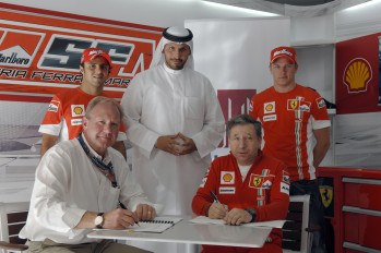 Felipe Massa, Ronald Barrott, Khaldoon Al Mubarak, Jean Todt, Kimi Raikkonen