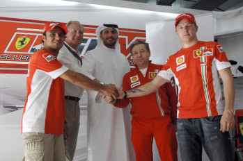 Felipe Massa, Ronald Barrott, Khaldoon Al Mubarak, Jean Todt, Kimi Raikkonen