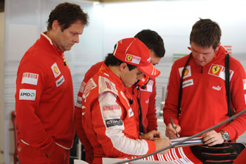 FELIPE MASSA AND ROB SMEDLEY - FRIDAY PRACTICE, SILVERSTONE