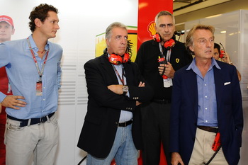 LUCA DI MONTEZEMOLO, JOHN ELKANN AND PIERO FERRARI - ABU DHABI QUALIFYING SESSION 2009