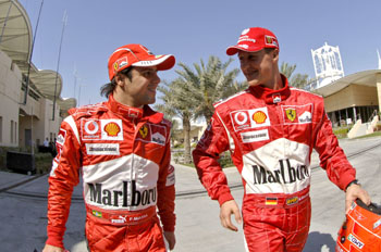 MICHAEL SCHUMACHER AND FELIPE MASSA - BAHRAIN GRAND PRIX, 2006