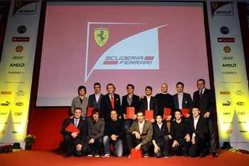 Scuderia Ferraris Christmas lunch saw all the men and women who work on the racing side for the Maranello company, gathered together in the Logistics building, along with the drivers. Alongside them were representatives from all the sponsors and suppliers, whose support is vital to the Scuderia. There were over a thousand people in total.