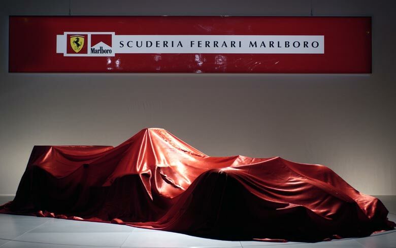 The Ferrari F2004 is unveiled at Maranello