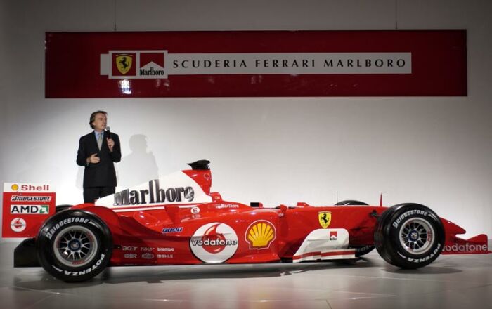 The Ferrari F2004 is unveiled at Maranello