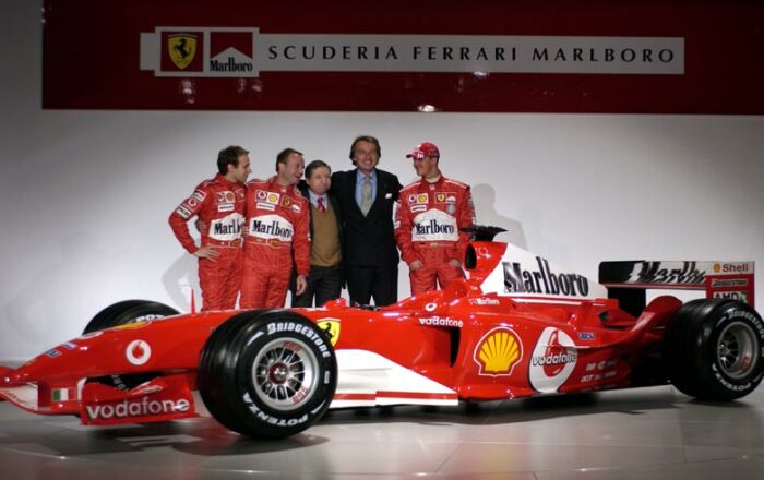 The Ferrari F2004 is unveiled at Maranello