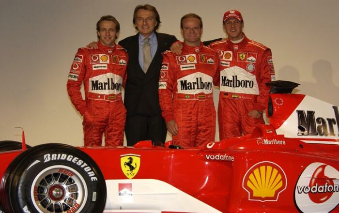 The Ferrari F2004 is unveiled at Maranello