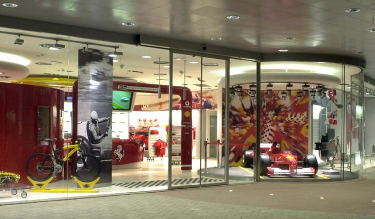 the Ferrari shop at Bologna Airport