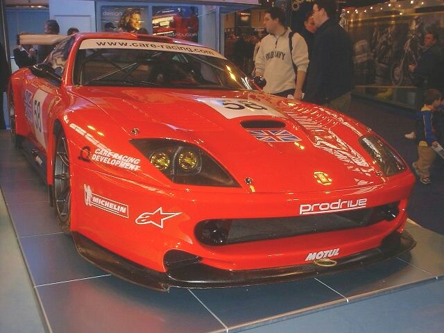 Prodrive Ferrari 550 Maranello GT racer at the 2003 Autosport International Motorsports Show at the Birmingham NEC