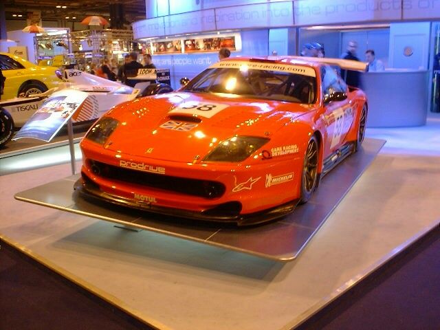 Prodrive Ferrari 550 Maranello GT racer at the 2003 Autosport International Motorsports Show at the Birmingham NEC