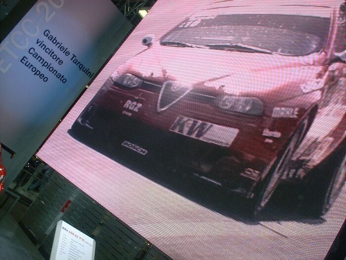 Giant screen on the Alfa Romeo stand at the 2003 Bologna Motor Show