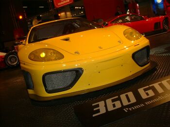 The new Ferrari 360 GTC at the Bologna Motor Show last week