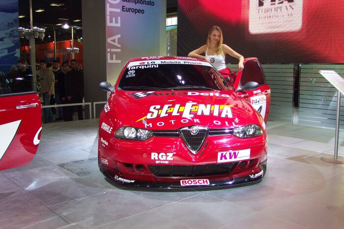 European Touring Car Championship winning Alfa Romeo 156 GTA at the 28th Bologna Motor Show. Photo: Marco Tenuti.