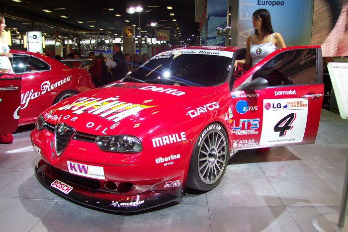 European Touring Car Championship winning Alfa Romeo 156 GTA at the 28th Bologna Motor Show. Photo: Marco Tenuti.