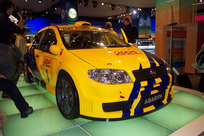 Fiat Punto Abarth Rally at the 28th Bologna Motor Show. Photo: Marco Tenuti.