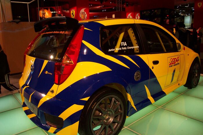 Fiat Punto Abarth Rally at the 28th Bologna Motor Show. Photo: Marco Tenuti.