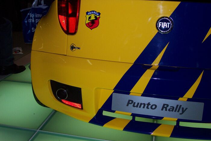 Fiat Punto Abarth Rally at the 28th Bologna Motor Show. Photo: Marco Tenuti.