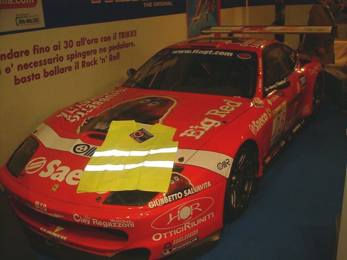 FIA GT winning Ferrari 550 Maranello at the 28th Bologna Motor Show. Photo: Marco Tenuti.