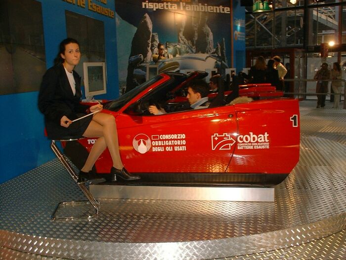 Alfa Romeo Spider simulator at the 28th Bologna Motor Show. Photo: Marco Tenuti.