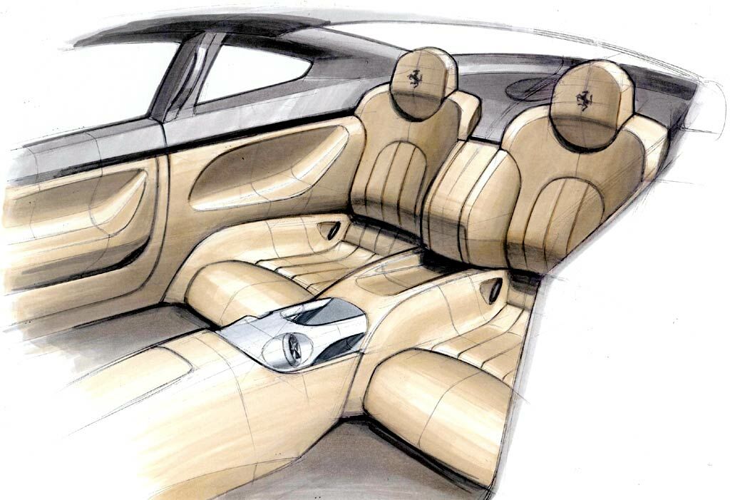 Pininfarina design sketch of the Ferrari 456GT replacement