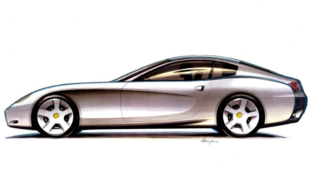 Pininfarina design sketch of the Ferrari 456GT replacement