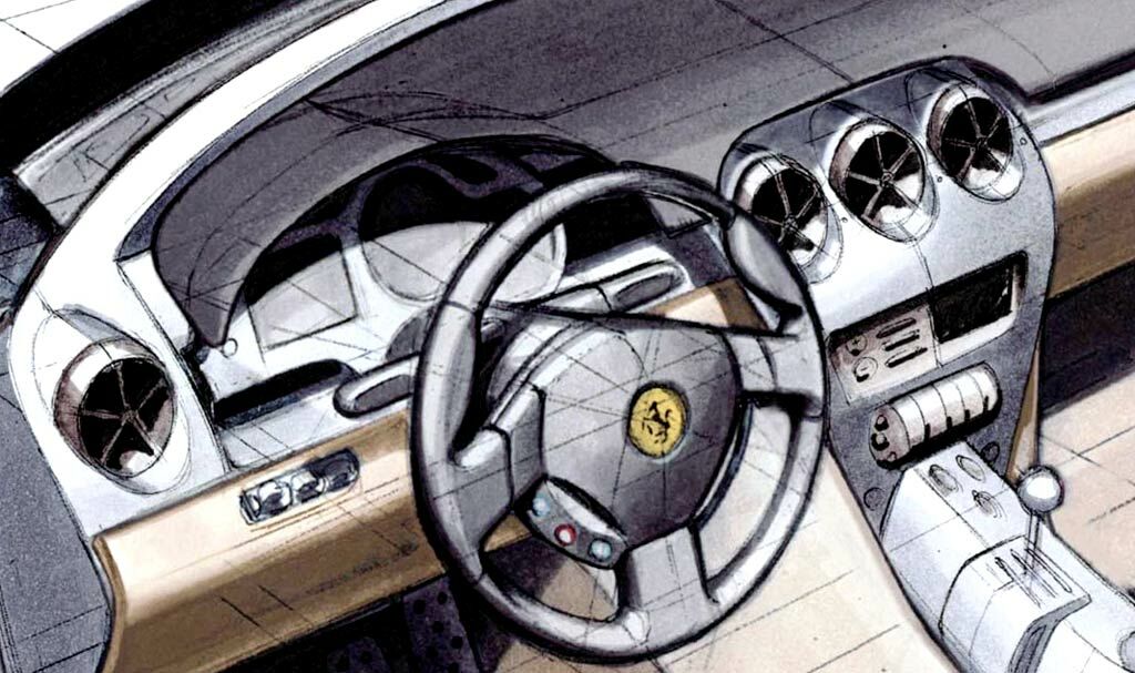 Pininfarina design sketch of the Ferrari 456GT replacement