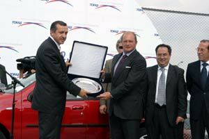 the two millionth Fiat built at the Tofas plant in Bursa, a Fiat Palio GO