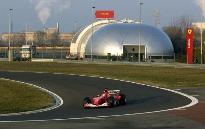 Michael Schumacher with the F2003-GA at Fiorano on the first day of testing, 11th February 2003